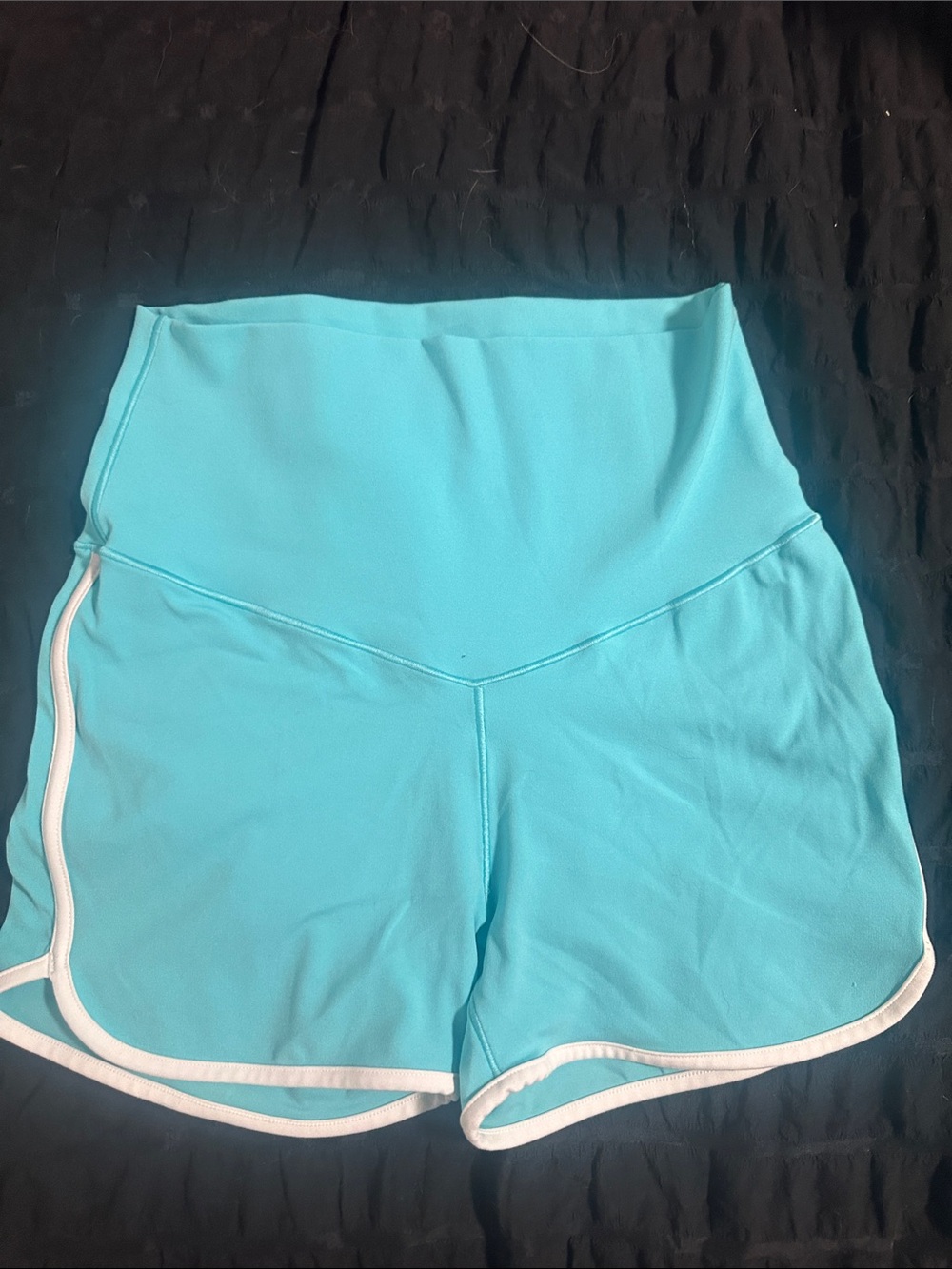 Aerie sz M High-Waist Aqua Women’s Athletic Shorts with White Trim